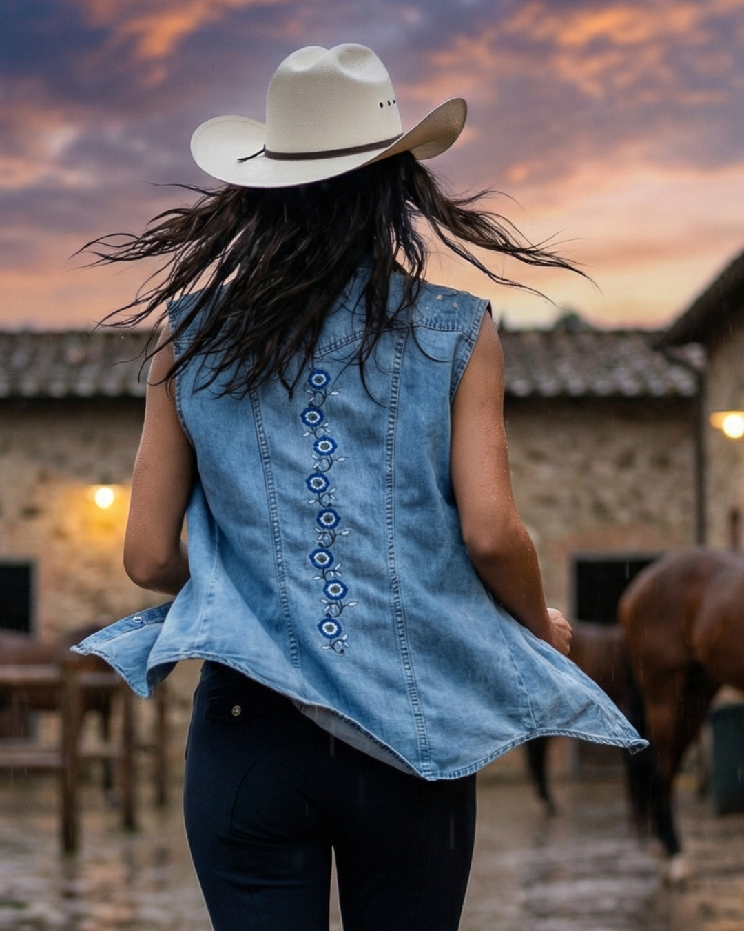 GILET EN JEAN BRODÉ