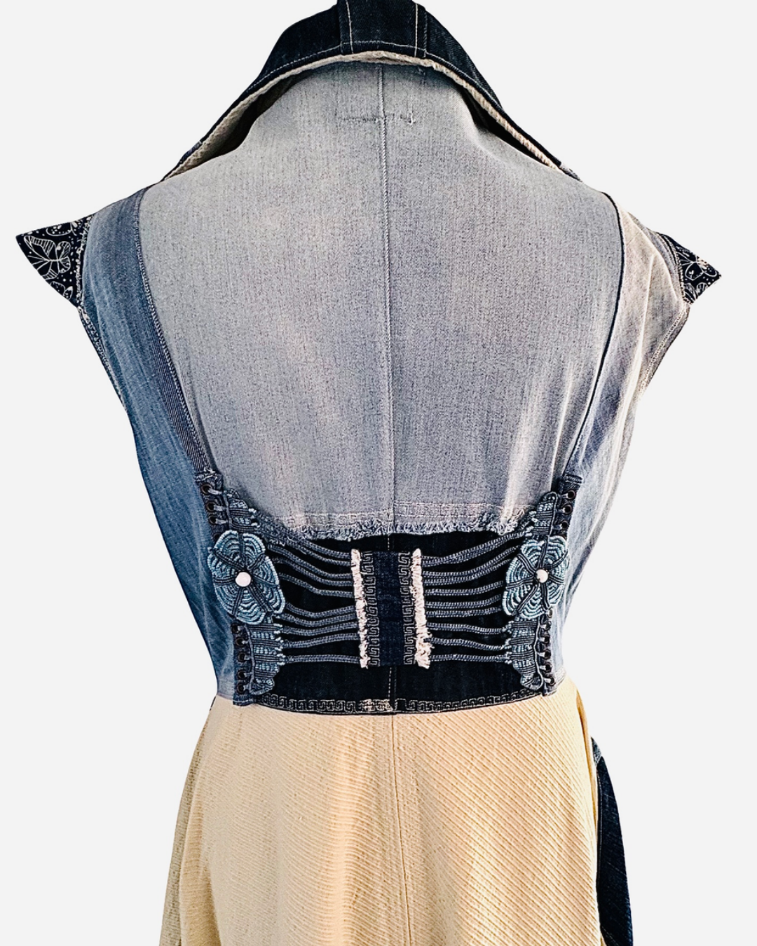 TOP-VEST JEANS MACRAME