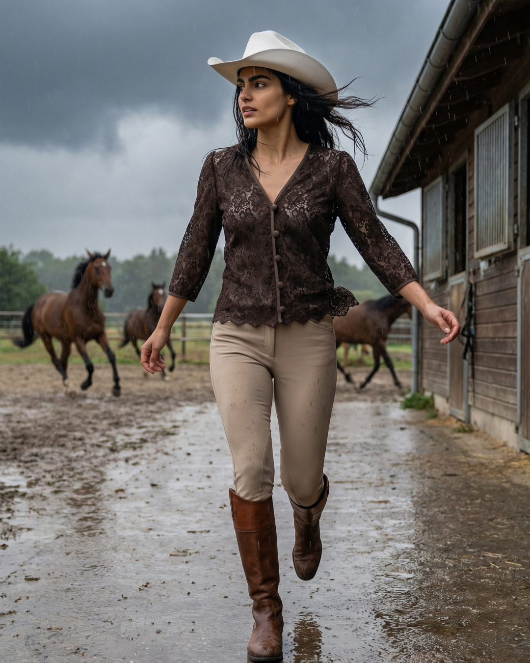 VESTE DI  PIZZO MARRONE 