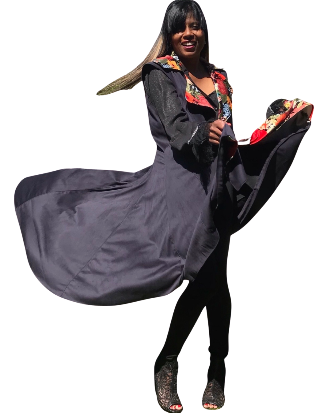VESTE ÉVASÉE SANS MÉCHES